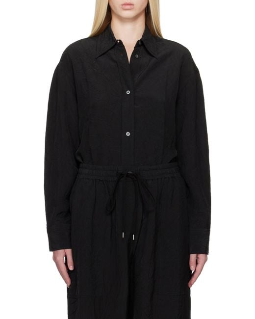 Studio Nicholson Brown Long-Sleeved Buttoned Shirt