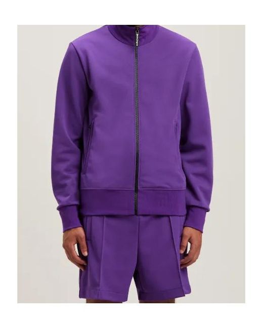 Palm Angels Purple Curved Logo Printed Track Jacket for men