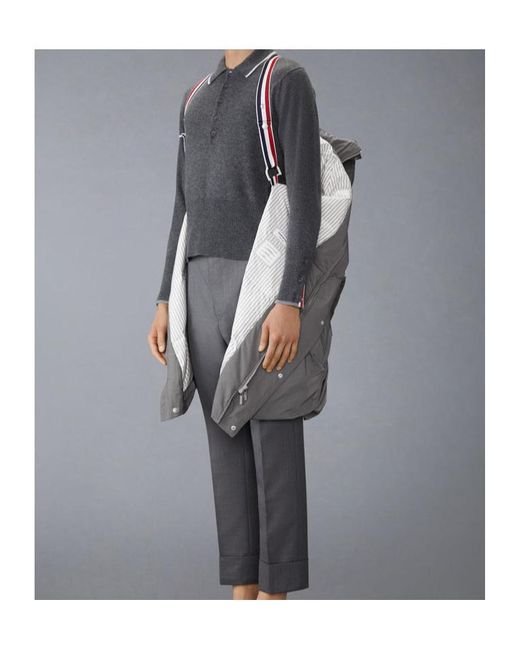 Thom Browne Gray Twill-Bar Parka for men