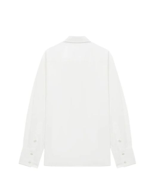 Helmut Lang White Button Asymmetric Cotton Shirt