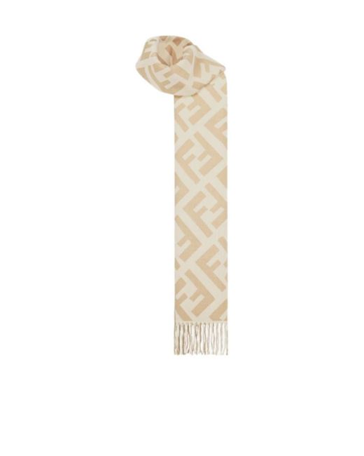 Fendi Natural Cashmere Scarf