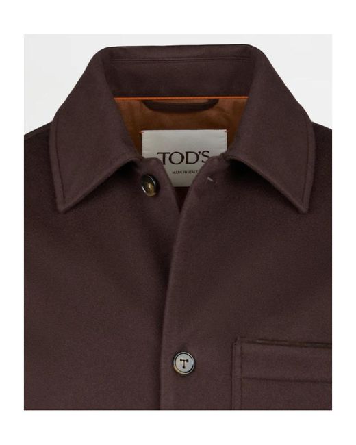 Tod's Brown Drap Shirt Jacket for men