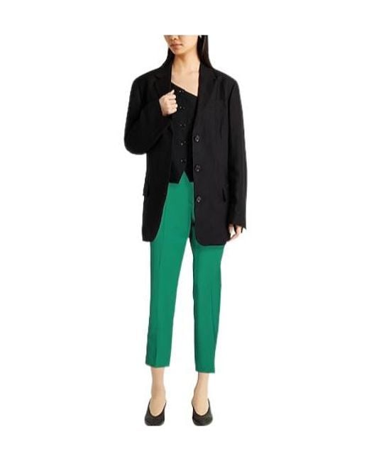 Max Mara Green High-Waisted Straight-Leg Pants