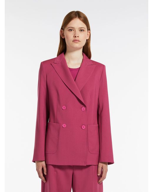 Weekend by Maxmara Pink Double-Breasted Long-Sleeved Blazer