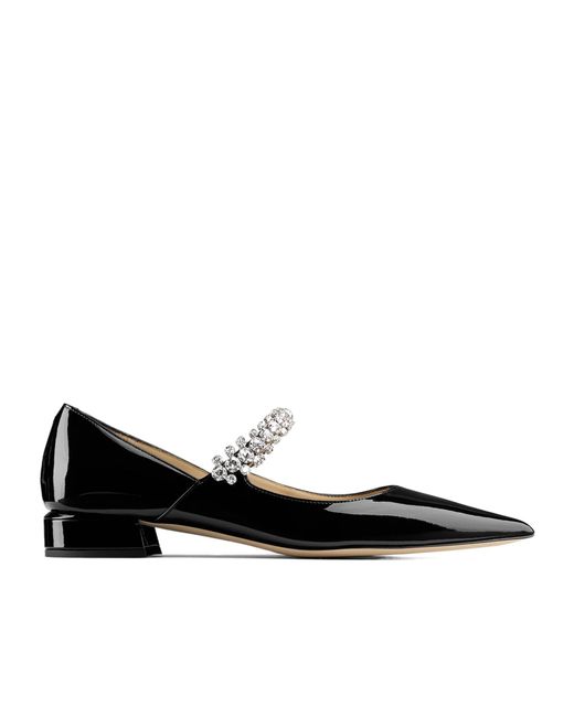 Jimmy Choo Black Bing Embellished Flat Shoes