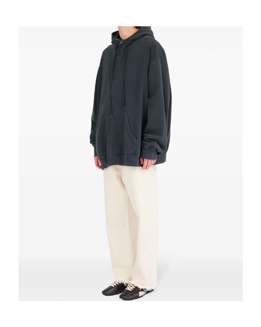 Maison Margiela Blue Stadium Zip-Up Hoodie for men
