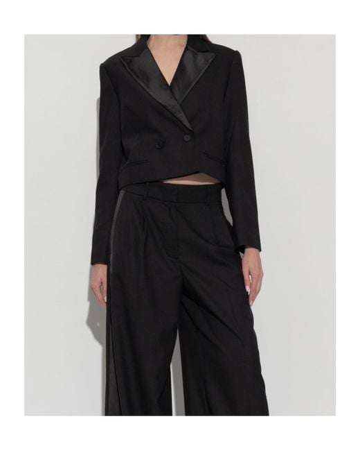 AllSaints Black Noa Cropped Blazer
