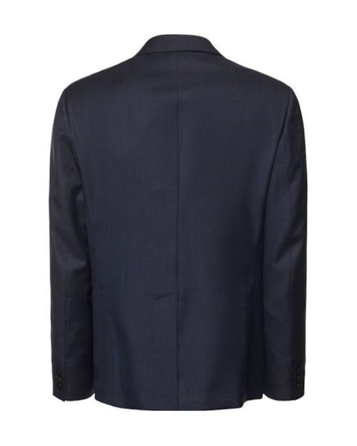 Versace Blue Long-Sleeved Suit Coat for men