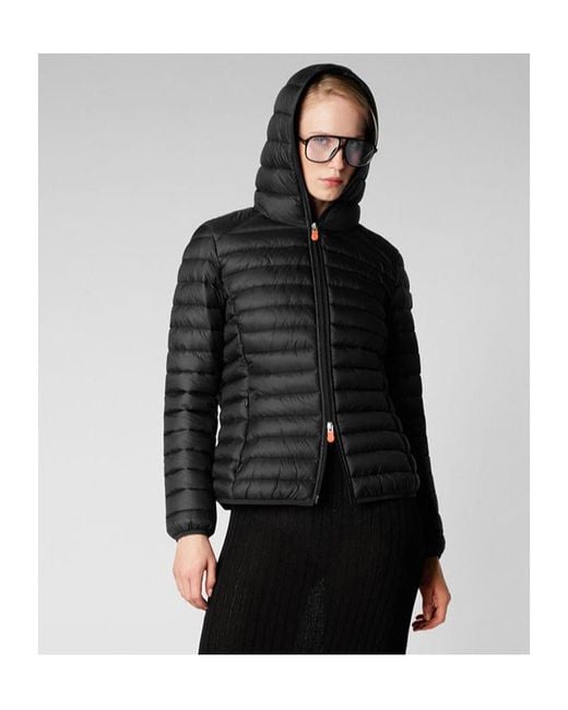Save The Duck Black Daisy Hooded Puffer Jacket