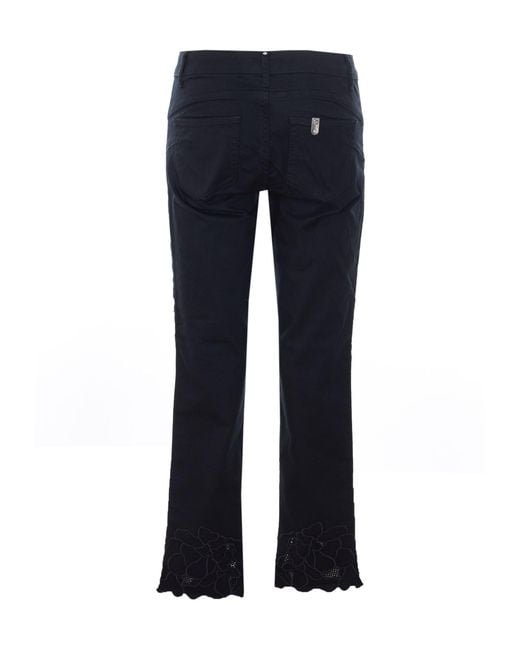 Liu Jo Blue Floral Embroidered Skinny Trousers