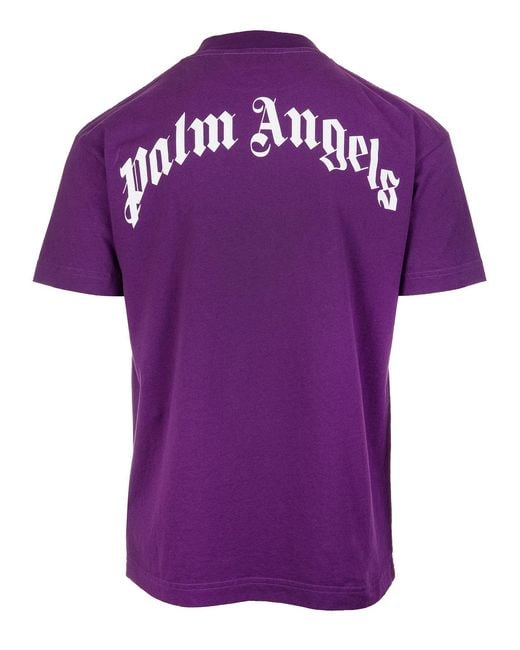 Palm Angels Purple Bear Print T-Shirt for men