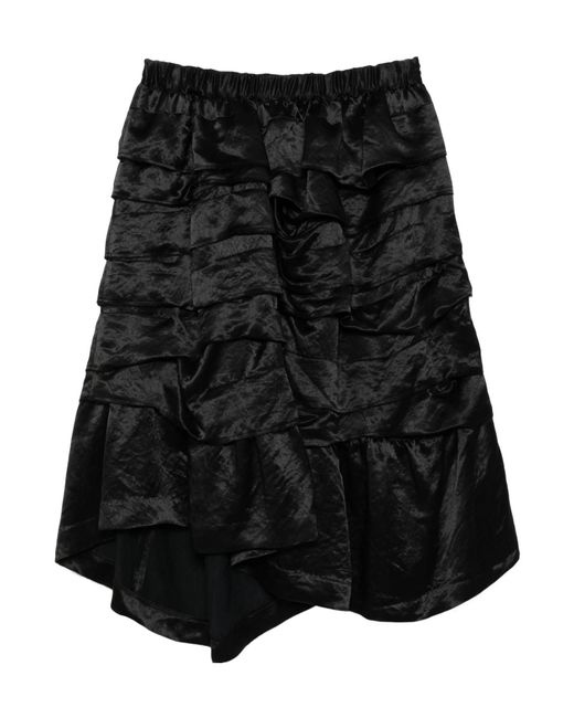 Comme des Garçons Black Acetate Ruffled Skirt