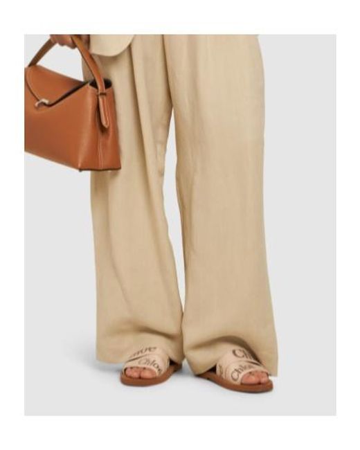 Chloé White Flat-Bottomed Sandals