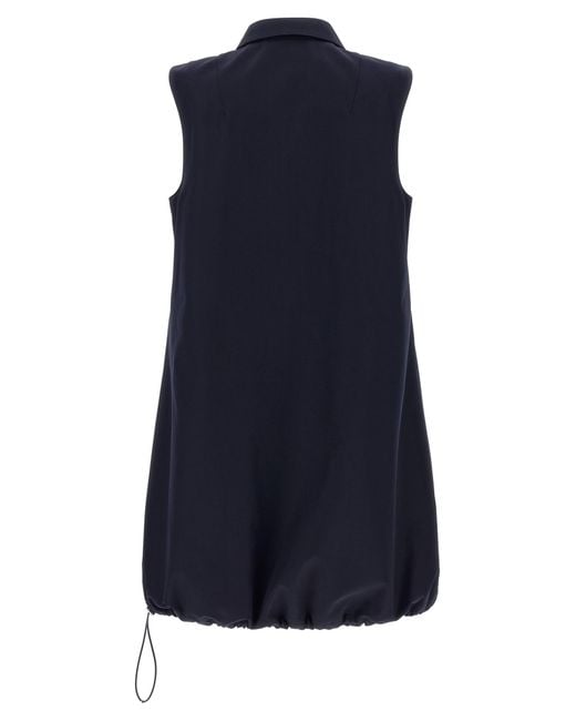 Prada Blue Sleeveless Drawstring Dress