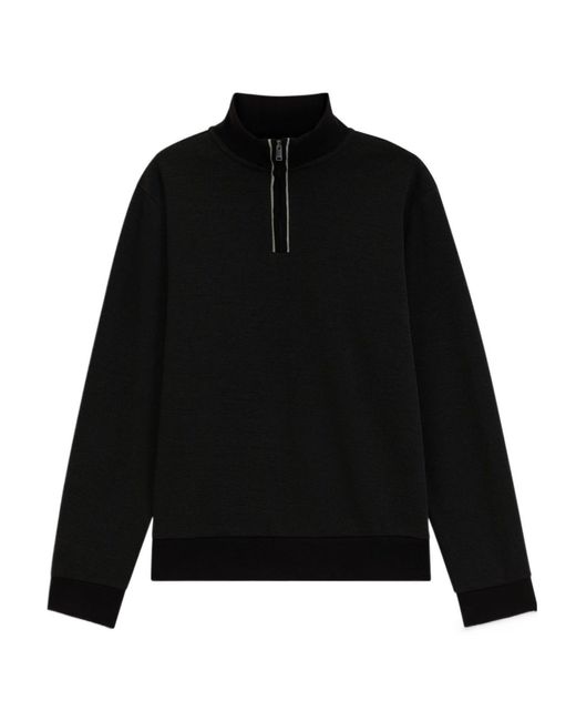 Boss Black Half-Zip Micro-Textured Sweatshirt for men