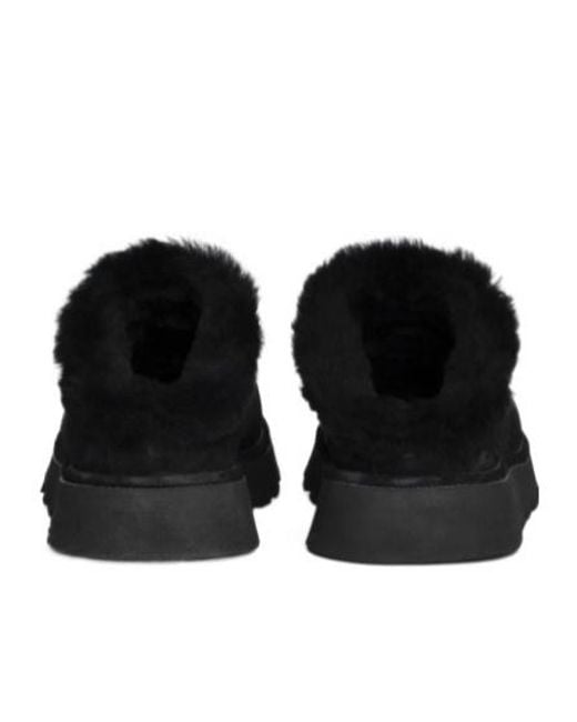 Zadig & Voltaire Black Embroidered Shearling Mules