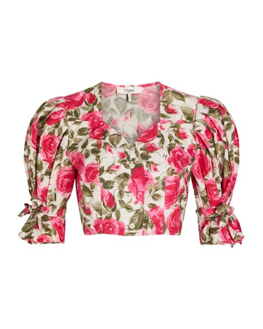Chloé Red Casual Floral Shirt
