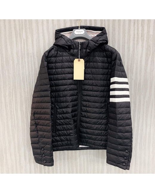 Thom Browne Blue 4-Bar Stripe Padded Jacket for men