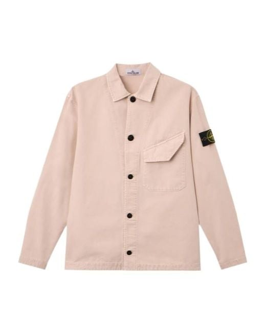 Stone Island Pink Comfort-Fit Overshirt With Chest Pocket for men