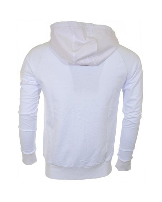 EA7 White Logo Printed Hooded Casual Jacket for men