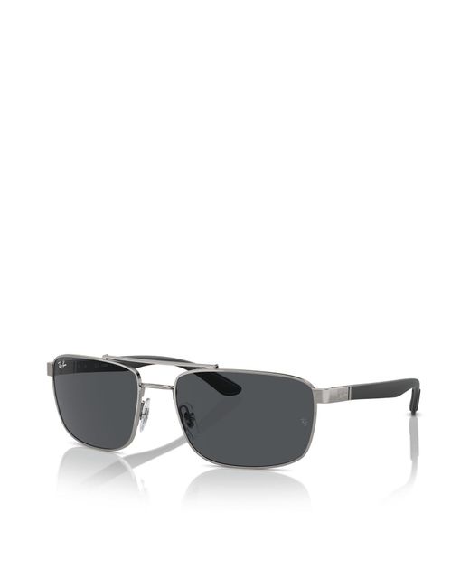 Ray-Ban White Rb3737 Rectangle-Frame Sunglasses for men