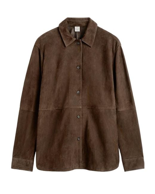 Totême Brown Totême Long-Sleeved Button-Up Overshirt