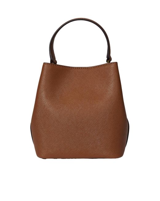 Ralph Lauren Brown Leather Mini Bucket Handbag
