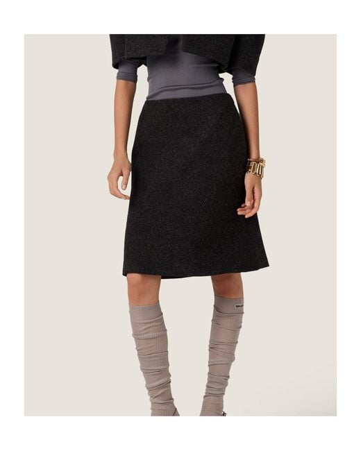 Miu Miu Black Shetland Wool Skirt