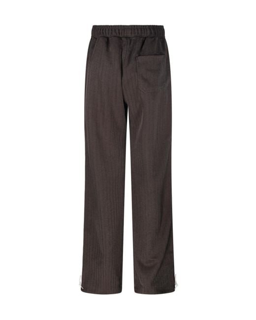Golden Goose Deluxe Brand Gray Logo Printed Track Trousers