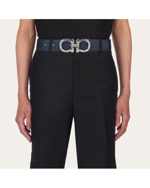 Ferragamo White Ferragamo Reversible Gancini Belt for men