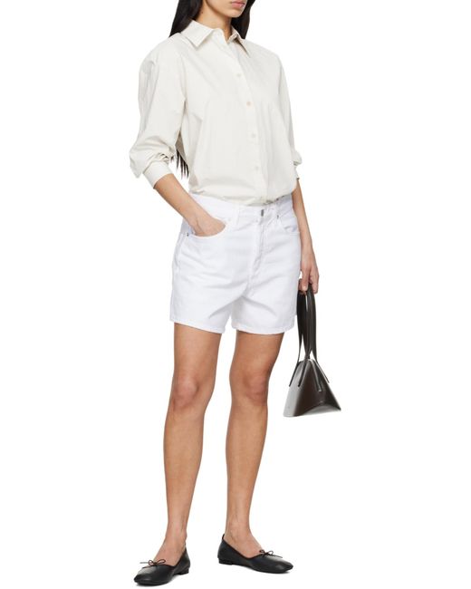 Agolde White Leith Short