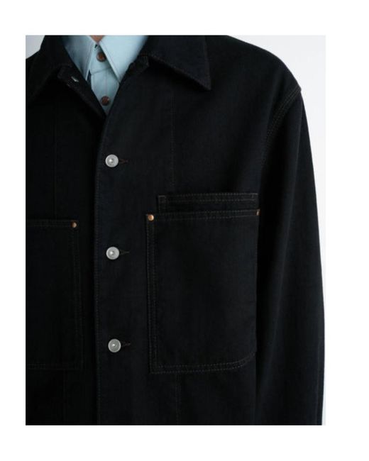 Lemaire Black Workwear Overshirt for men