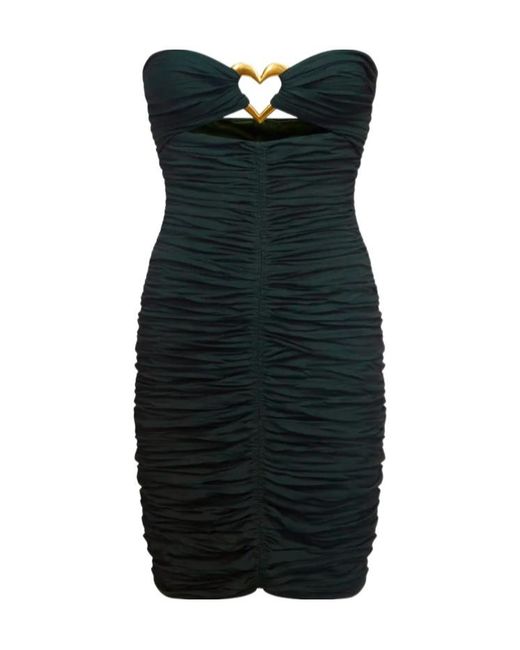Area Black Heart-Ring Ruched Mini Dress