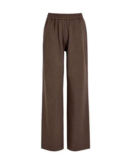 Moncler Brown Wide-Leg Cotton-Blend Sweatpants