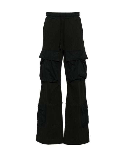Entire studios Black Utility Wide-Leg Cargo Track Trousers for men