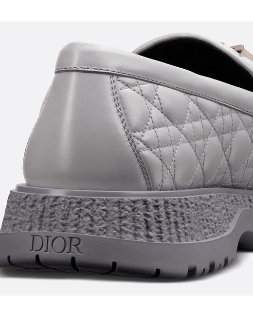 Dior Gray Homme Logo Plaque Slip-On Buffalo Loafers for men