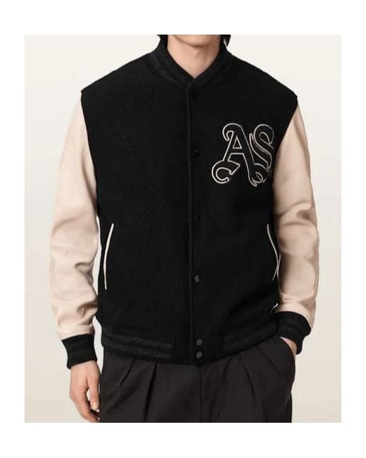 AllSaints Black Holloway Bomber Jacket for men