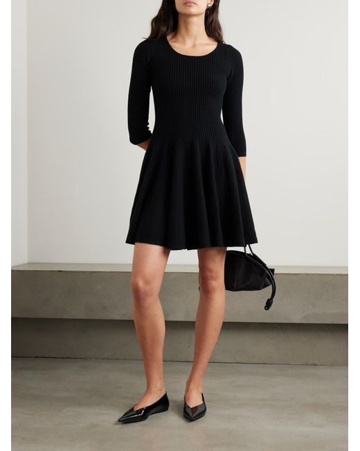 arch4 Black Ribbed Dress