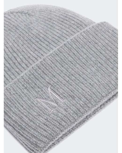 Max Mara Gray Mmretina Ribbed Beanie