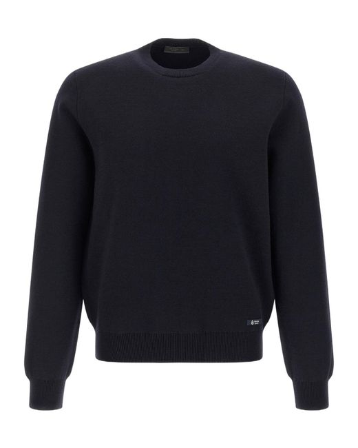 Prada Blue Long-Sleeved Crewneck Jumper for men