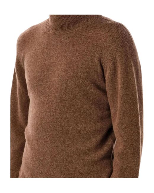Roberto Collina Brown High Neck Knitted Sweater for men