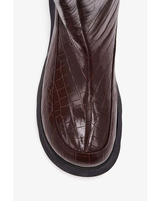 Ganni Brown Kat Embossed High Boots