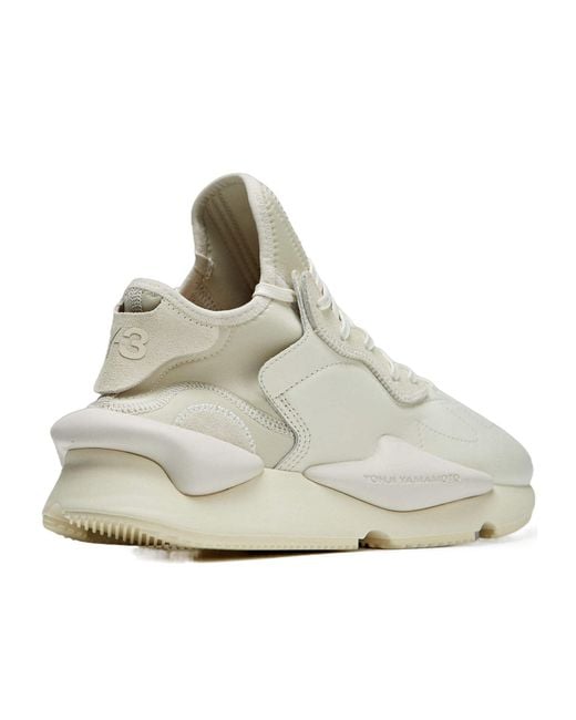 Y-3 White Kaiwa Lace-Up Sneakers for men
