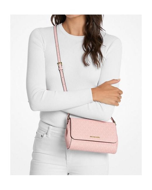 Michael Kors Pink Medium Logo Convertible Crossbody Bag