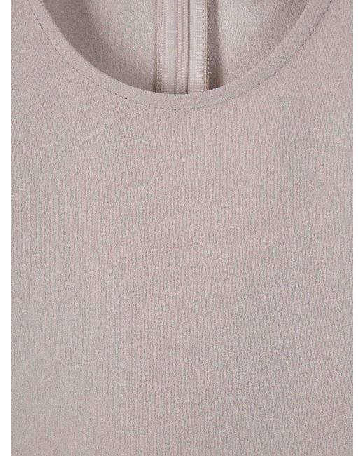 AMI Gray Round-Neck Crepe Tank Top