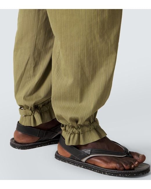 Kiko Kostadinov Green Egreta Striped Cotton-Blend Tapered Pants for men