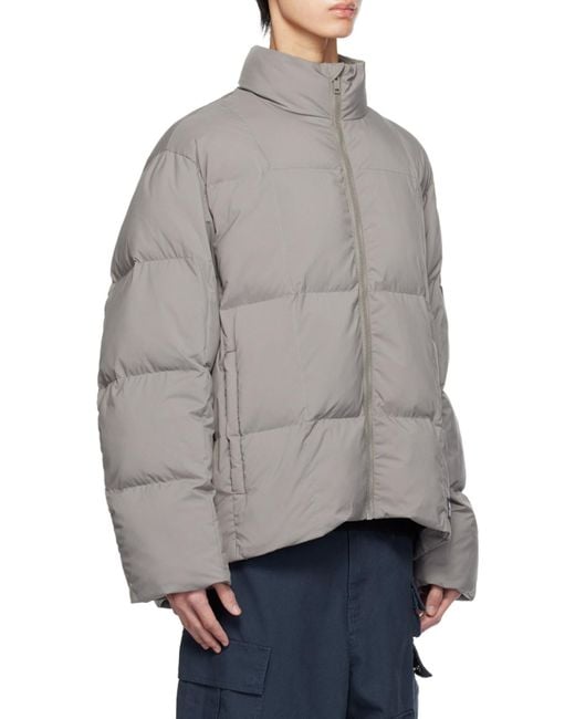 Ambush Gray Logo Patch Puffer Jacket for men