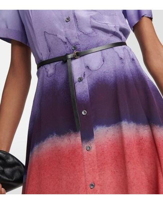 Altuzarra Purple Kiera Printed Silk Shirt Dress