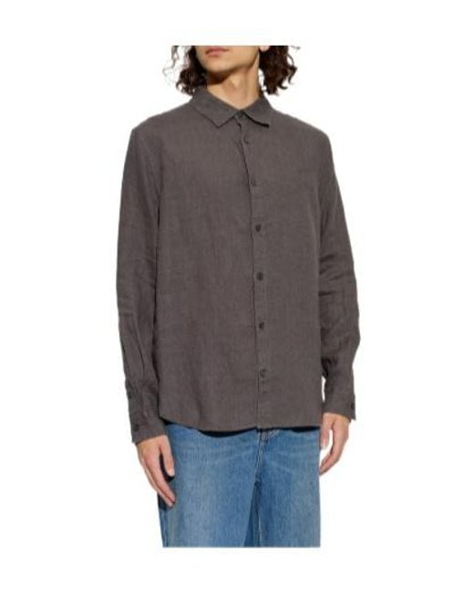 AllSaints Gray Loom Relaxed Shirt