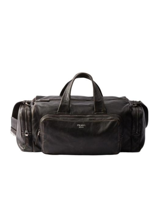 Prada Black Double-Handled Travel Bag for men